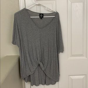 Grey front tie shirt